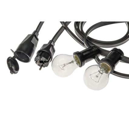 Cadena decorativa exterior GIRLANDA 17 m 15xE27/15W/230V IP44