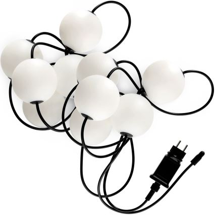 Cadena decorativa LED para exteriores 10xLED/0,8W/230V IP67 2500K 7,7 m