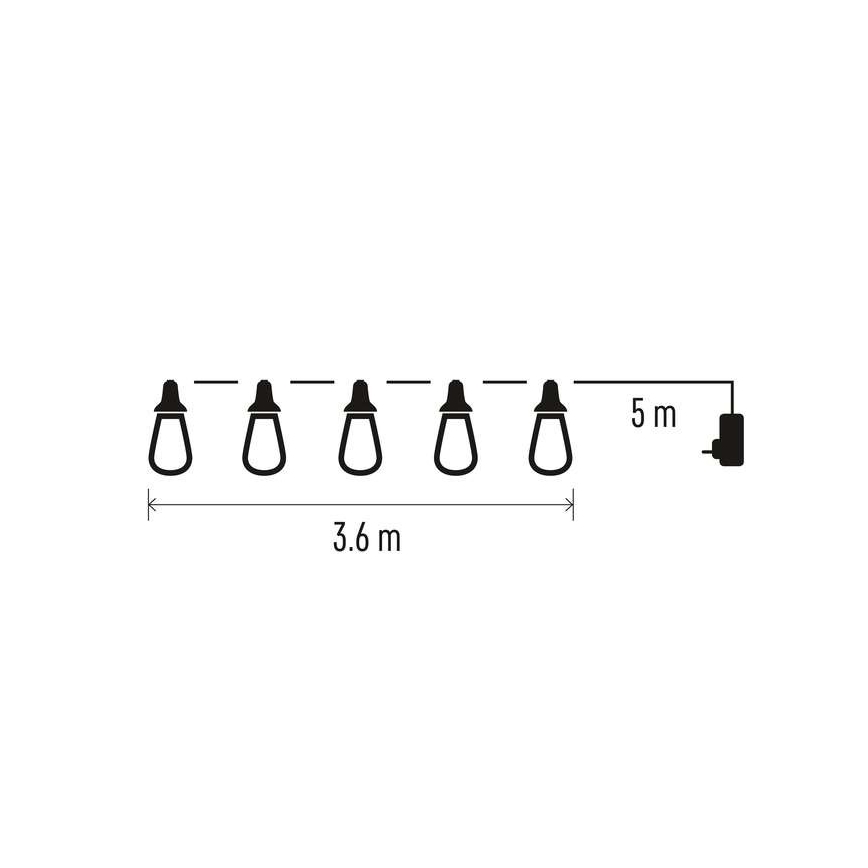 Cadena decorativa LED para exteriores 16xLED 8,6m IP44 blanco frío