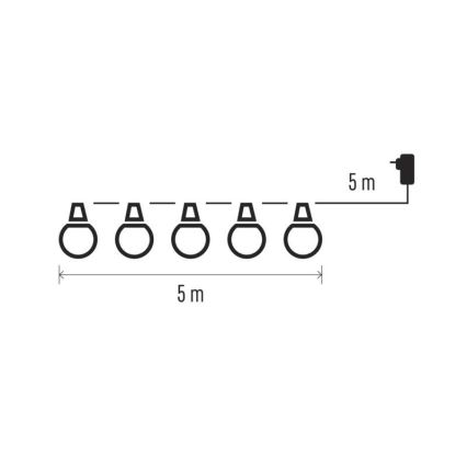 Cadena decorativa LED para exteriores 50xLED/10m IP44 transparente