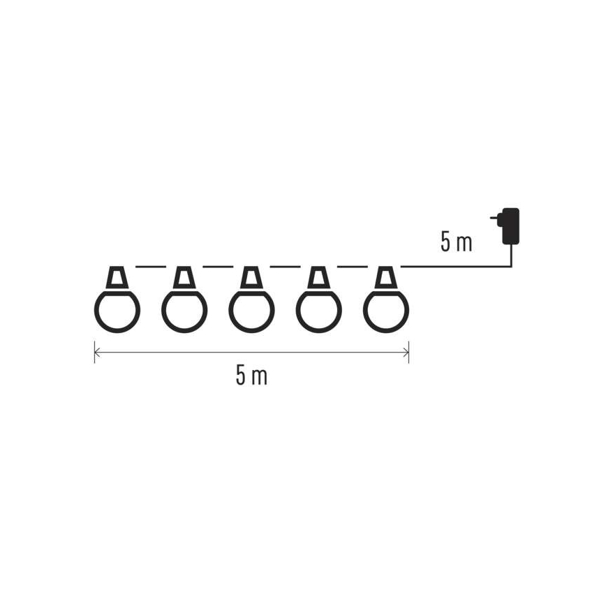 Cadena decorativa LED para exteriores 50xLED/10m IP44 transparente