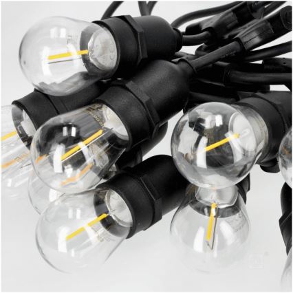 Cadena decorativa LED para exteriores BAJA ST64 10xE27/1W/230V 10,9m IP44 blanco cálido