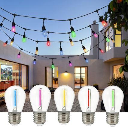 Cadena decorativa LED para exteriores PARTY NEON 7,6 m 10xE27/0,6W/36V IP44