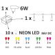 Cadena decorativa LED para exteriores PARTY NEON 7,6 m 10xE27/0,6W/36V IP44