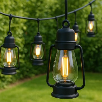 Cadena decorativa para exterior GARLAND 10xLED 10m IP44 blanco cálido