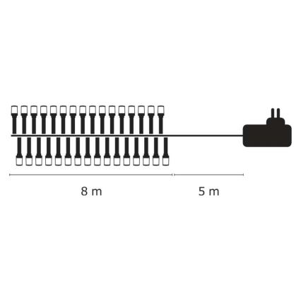 Cadena LED de Navidad para exterior 80xLED/13m IP44 blanco cálido