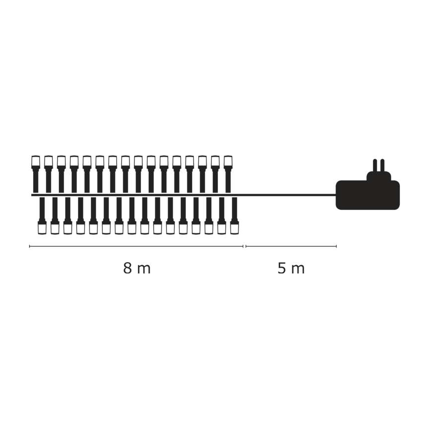 Cadena LED de Navidad para exterior 80xLED/13m IP44 blanco cálido