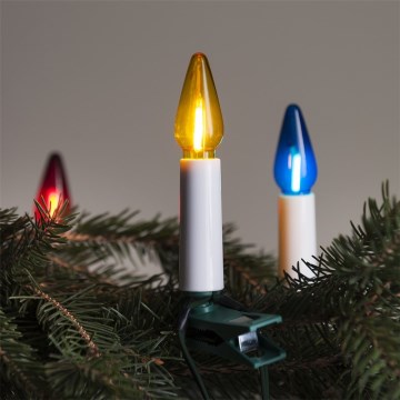 Cadena LED de Navidad para exterior FELICIA FILAMENT 20xE10 14m colorido/blanco cálido IP44, Fabricado en la UE