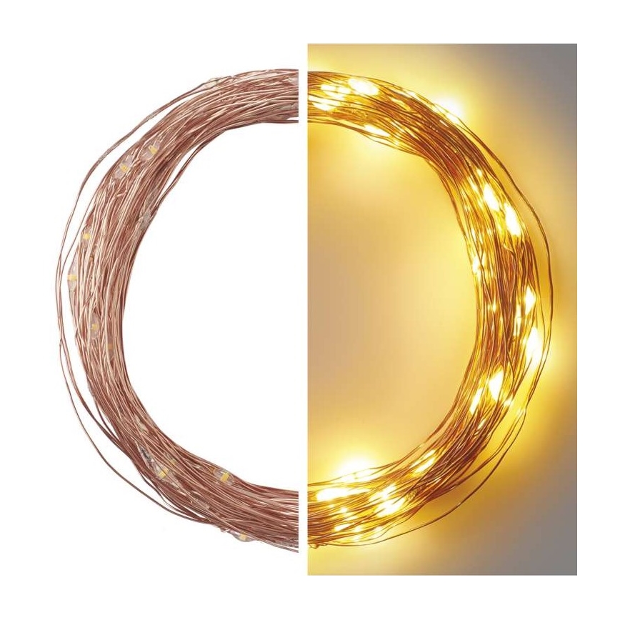 Cadena LED de Navidad para exteriores 100xLED/15m IP44 blanco cálido