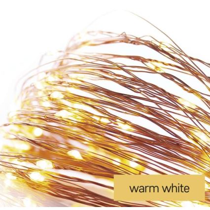 Cadena LED de Navidad para exteriores 100xLED/15m IP44 blanco cálido
