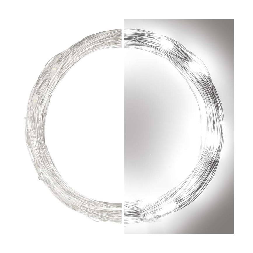 Cadena LED de Navidad para exteriores 100xLED/15m IP44 blanco frío
