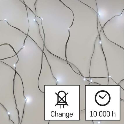 Cadena LED de Navidad para exteriores 100xLED/15m IP44 blanco frío