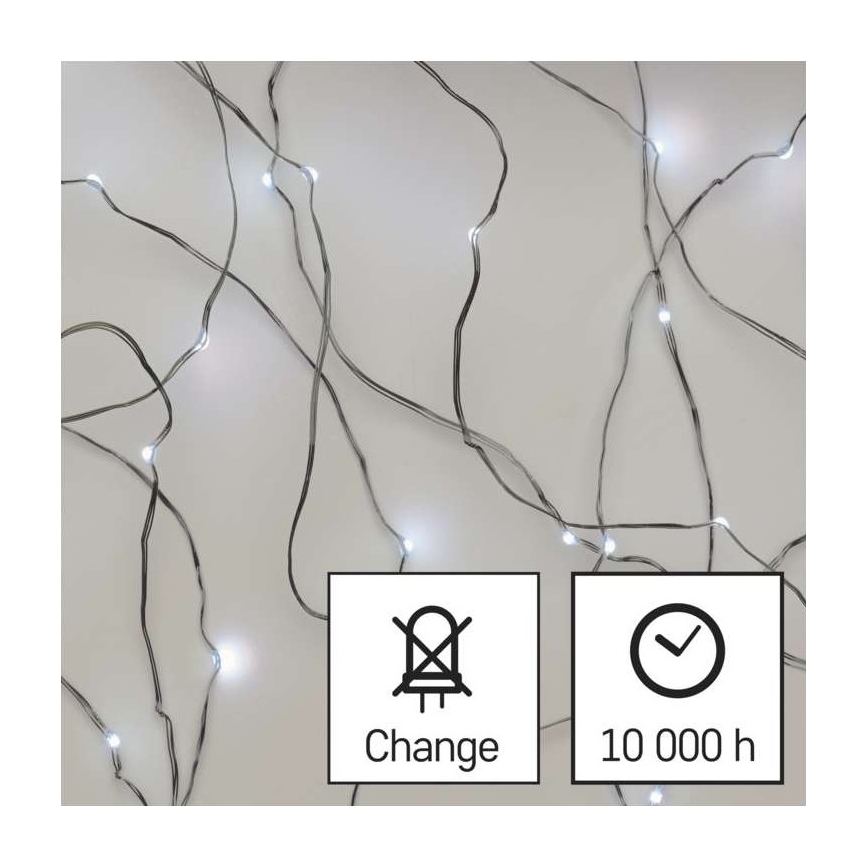Cadena LED de Navidad para exteriores 100xLED/15m IP44 blanco frío