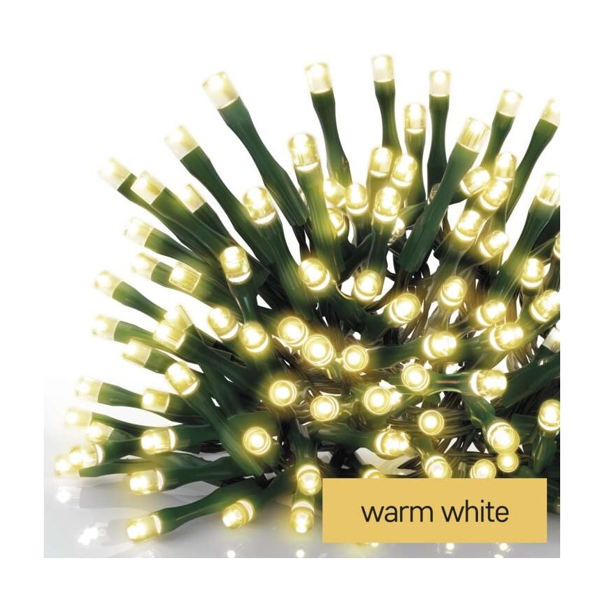 Cadena LED de Navidad para exteriores 120xLED/17m IP44 blanco cálido