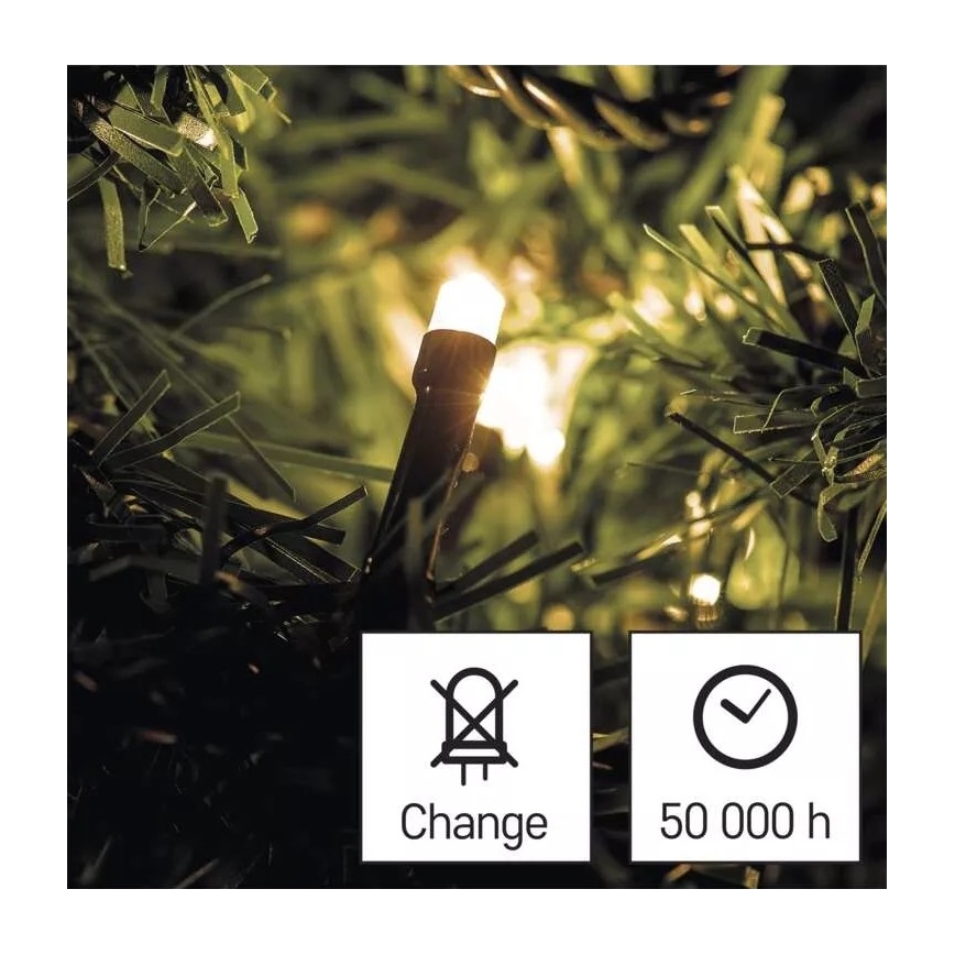 Cadena LED de Navidad para exteriores 120xLED/17m IP44 blanco cálido