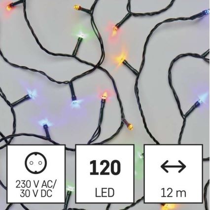 Cadena LED de Navidad para exteriores 120xLED/17m IP44 multicolor