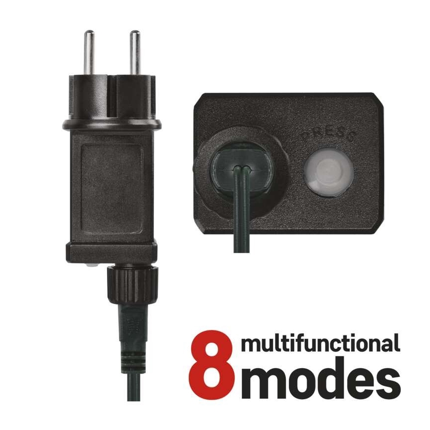 Cadena LED de Navidad para exteriores 120xLED/8 modos 17m IP44 multicolor