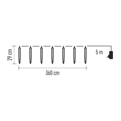 Cadena LED de Navidad para exteriores 140xLED/8,6m IP44