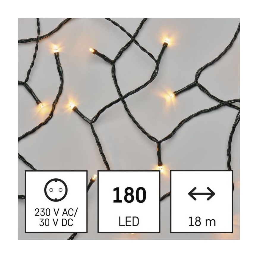 Cadena LED de Navidad para exteriores 180xLED/23m IP44 vintage