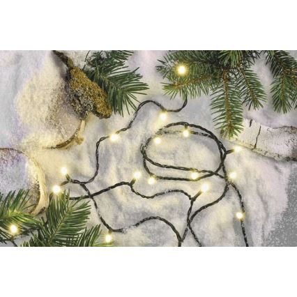 Cadena LED de Navidad para exteriores 180xLED/8 módů 23m IP44 blanco cálido