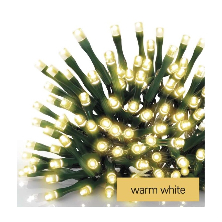 Cadena LED de Navidad para exteriores 200xLED/8 modos 8,6m IP44 blanco cálido