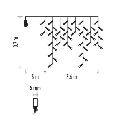 Cadena LED de Navidad para exteriores 200xLED/8 modos 8,6m IP44 blanco cálido