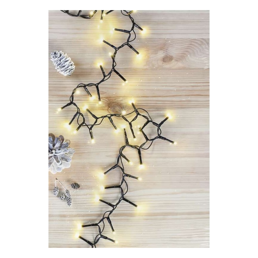 Cadena LED de Navidad para exteriores 300xLED/11m IP44 blanco cálido