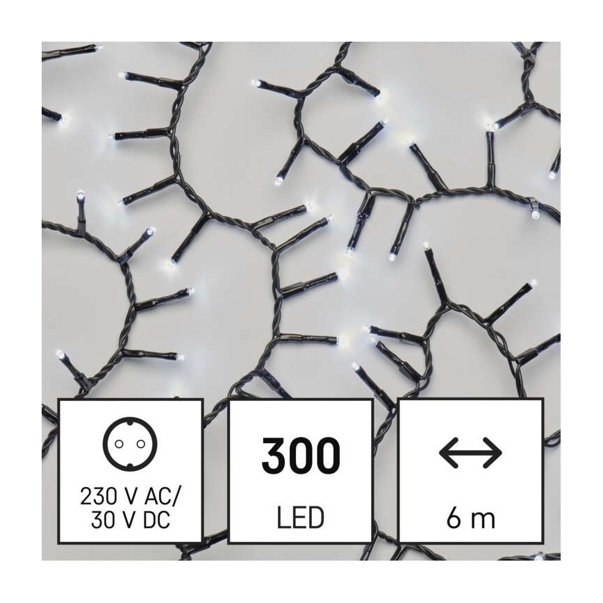 Cadena LED de Navidad para exteriores 300xLED/11m IP44 blanco frío
