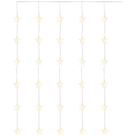 Cadena LED de Navidad para exteriores 30xLED/3,9m Estrellas IP44