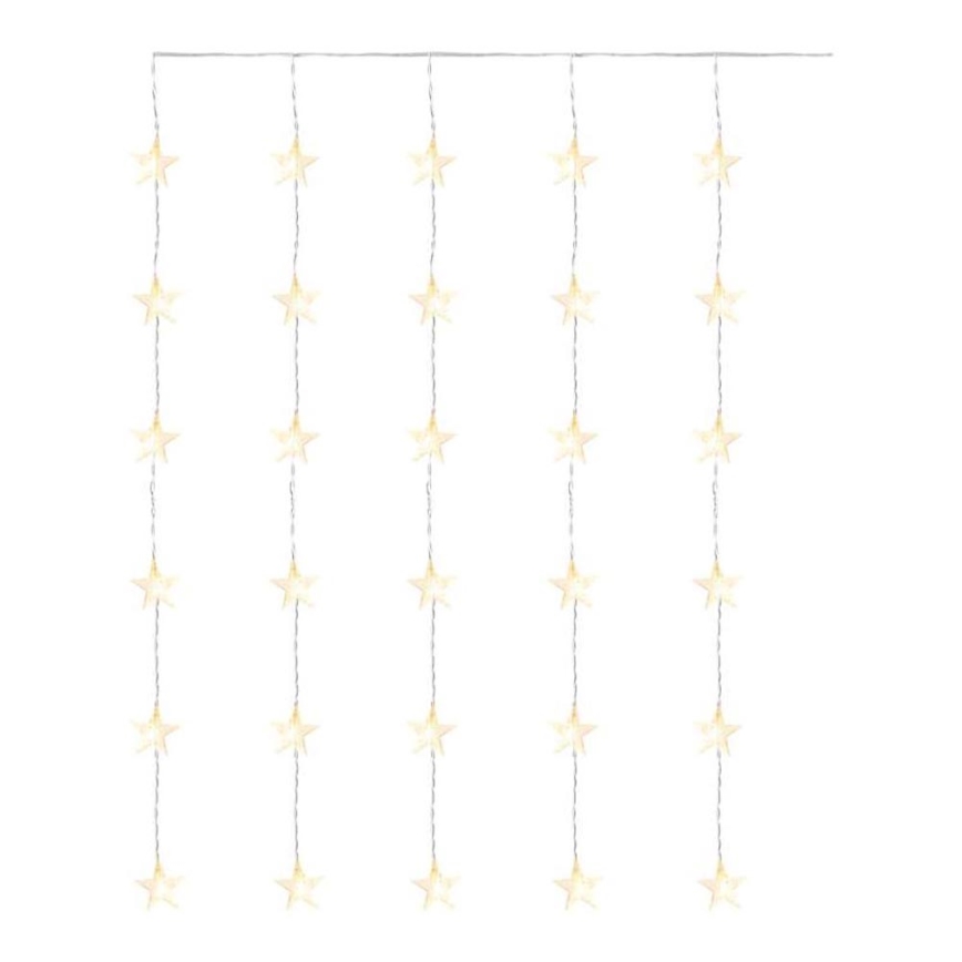 Cadena LED de Navidad para exteriores 30xLED/3,9m Estrellas IP44