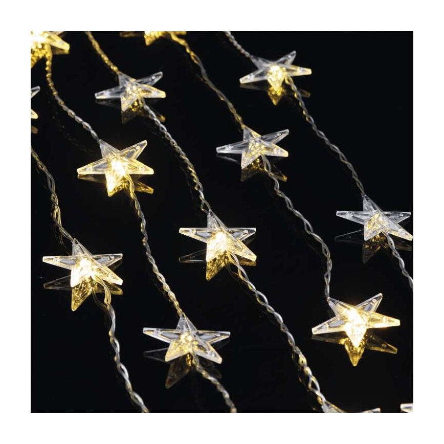 Cadena LED de Navidad para exteriores 30xLED/3,9m Estrellas IP44