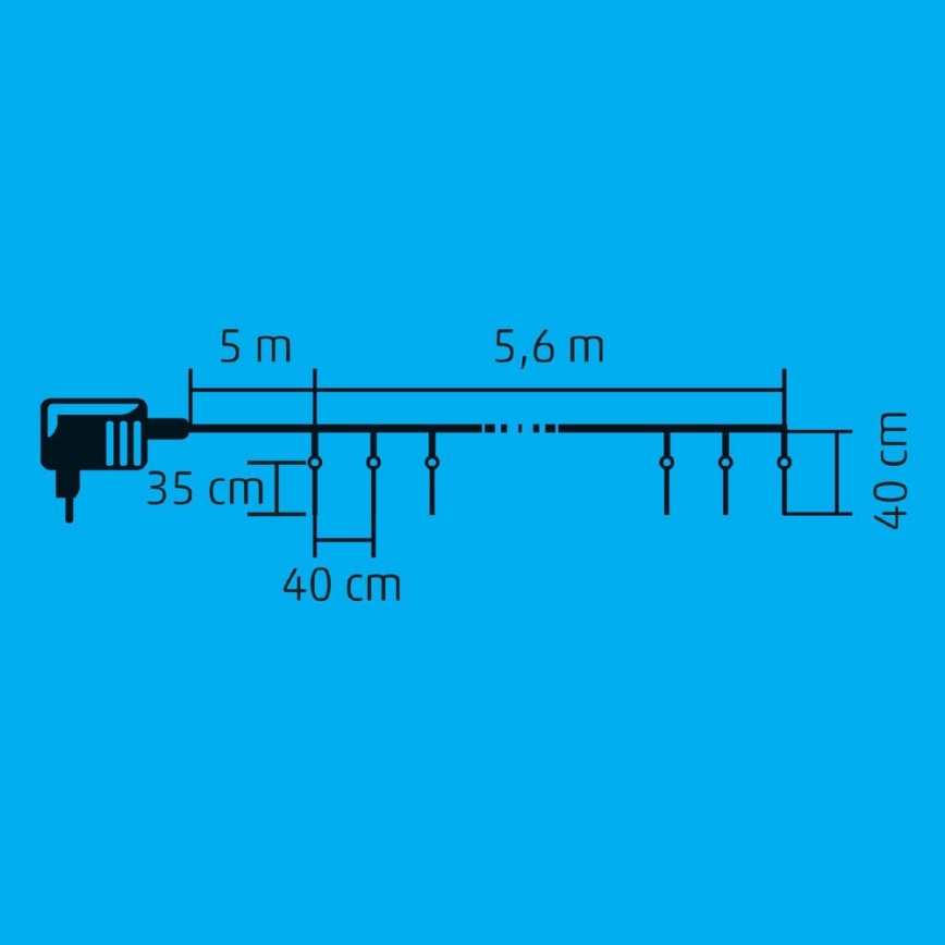 Cadena LED de Navidad para exteriores 360xLED 10,6m IP44 blanco frío