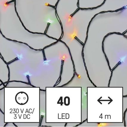 Cadena LED de Navidad para exteriores 40xLED/9m IP44 multicolor