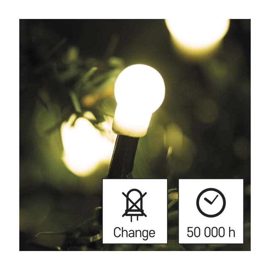 Cadena LED de Navidad para exteriores 480xLED/53m IP44 blanco cálido