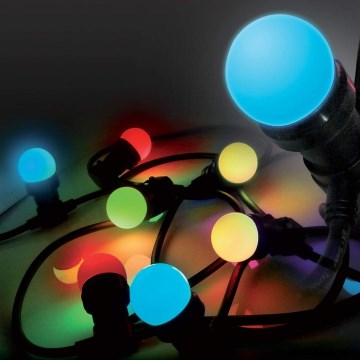 Cadena LED exterior EASY CONNECT 8xE27 5m IP44 multicolor