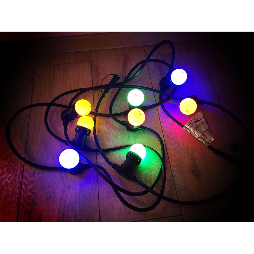 Cadena LED exterior EASY CONNECT 8xE27 5m IP44 multicolor