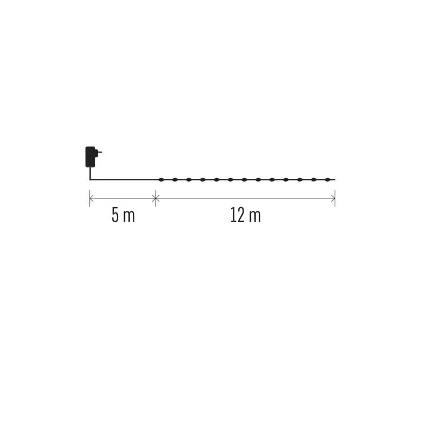 Cadena LED navideña exterior 120xLED/17m IP44 blanco cálido