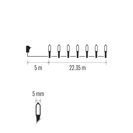 Cadena LED navideña exterior 150xLED/27,35m IP44 multicolor