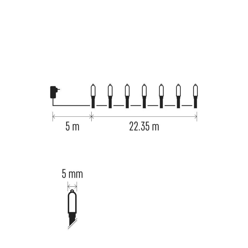 Cadena LED navideña exterior 150xLED/27,35m IP44 multicolor