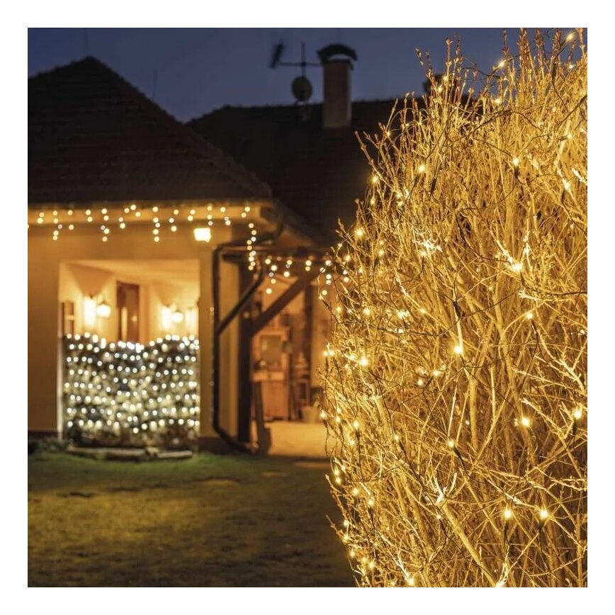 Cadena LED navideña exterior 160xLED/2x1,5m IP44 blanco cálido