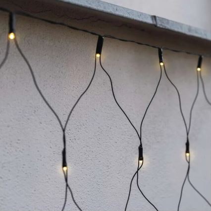 Cadena LED navideña exterior 160xLED/2x1,5m IP44 blanco cálido