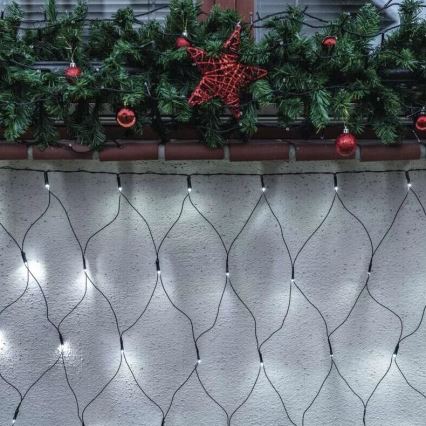 Cadena LED navideña exterior 160xLED/2x1,5m IP44 blanco frío