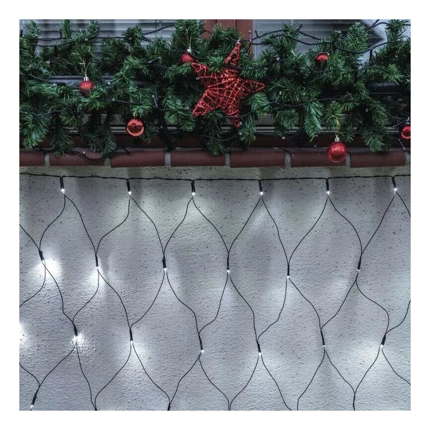 Cadena LED navideña exterior 160xLED/2x1,5m IP44 blanco frío