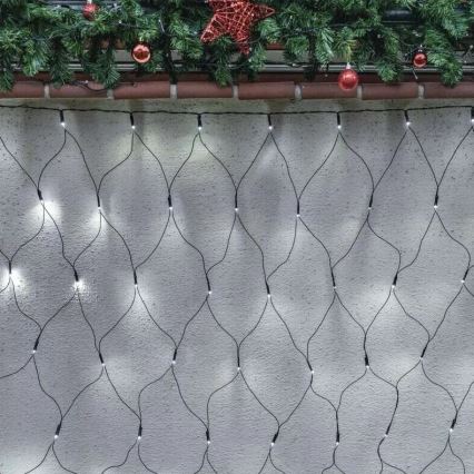 Cadena LED navideña exterior 160xLED/2x1,5m IP44 blanco frío