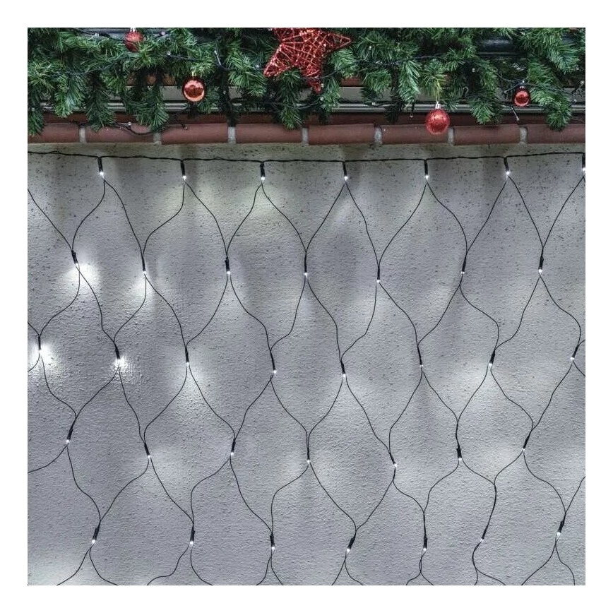 Cadena LED navideña exterior 160xLED/2x1,5m IP44 blanco frío