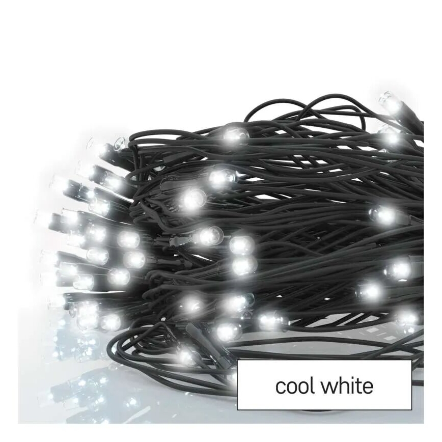 Cadena LED navideña exterior 160xLED/2x1,5m IP44 blanco frío