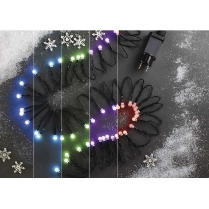 Cadena LED RGB de Navidad para exteriores 96xLED/64 modos 15m IP44 + mando a distancia