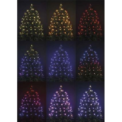 Cadena LED RGB de Navidad para exteriores 96xLED/72 modos 13m IP44 + mando a distancia