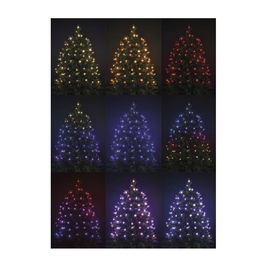 Cadena LED RGB de Navidad para exteriores 96xLED/72 modos 13m IP44 + mando a distancia