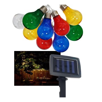 Cadena LED solar para exteriores 10xLED/1,2V 2,2 m IP44 multicolor